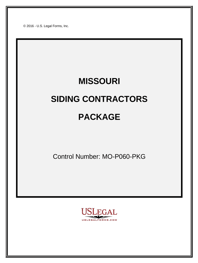 Siding Contractor Package Missouri  Form