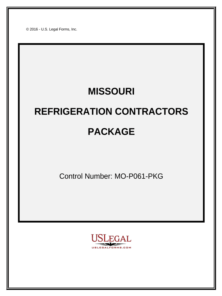 Refrigeration Contractor Package Missouri  Form