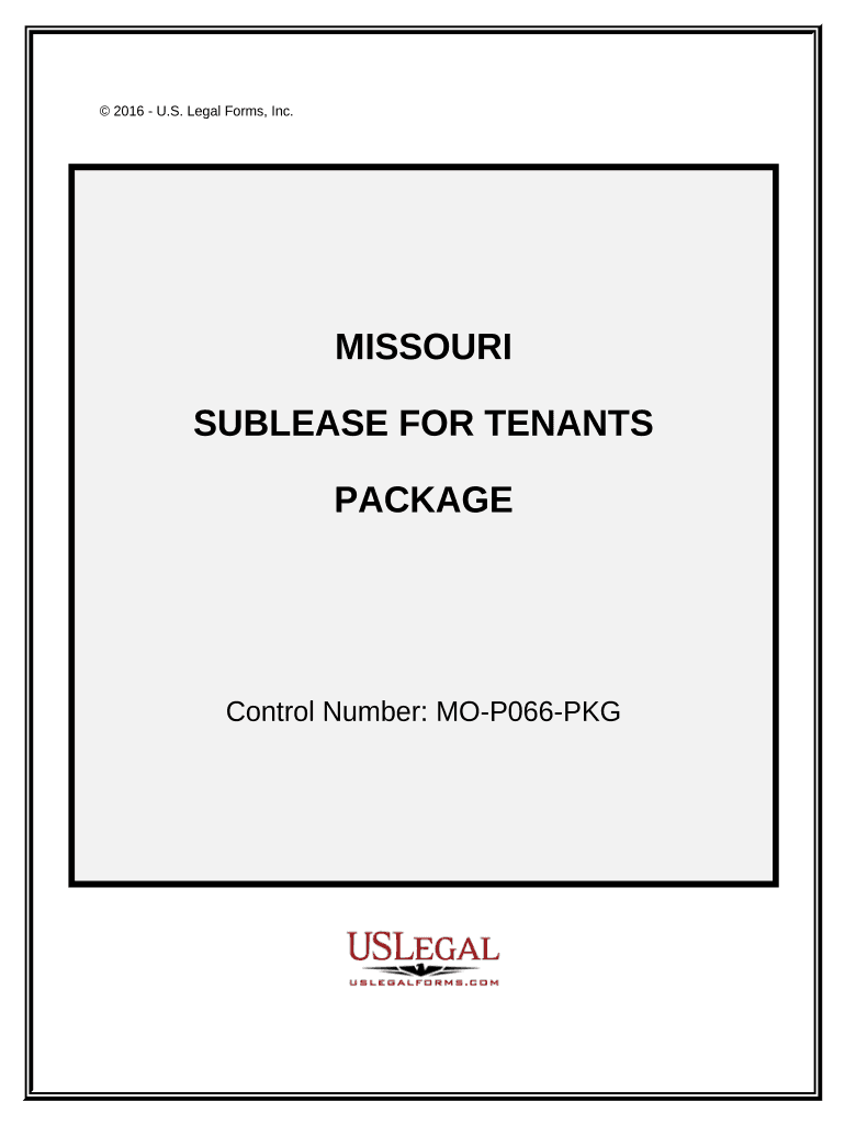 Landlord Tenant Sublease Package Missouri  Form