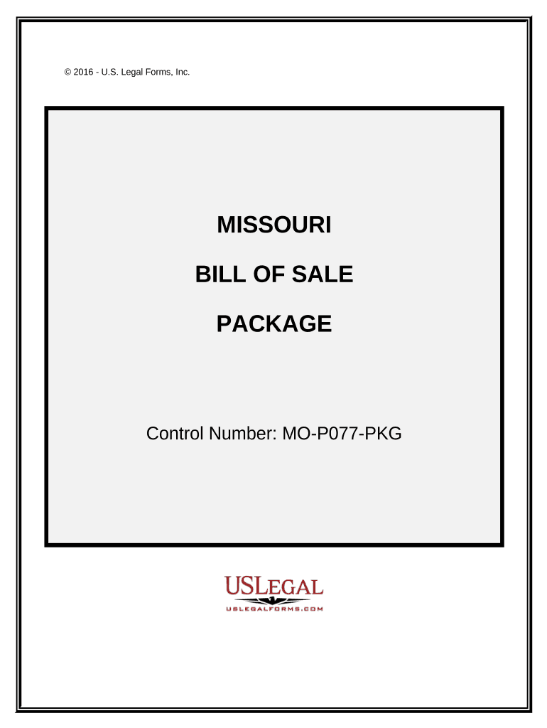 Bill of Sale for Camper in Missouri  Form