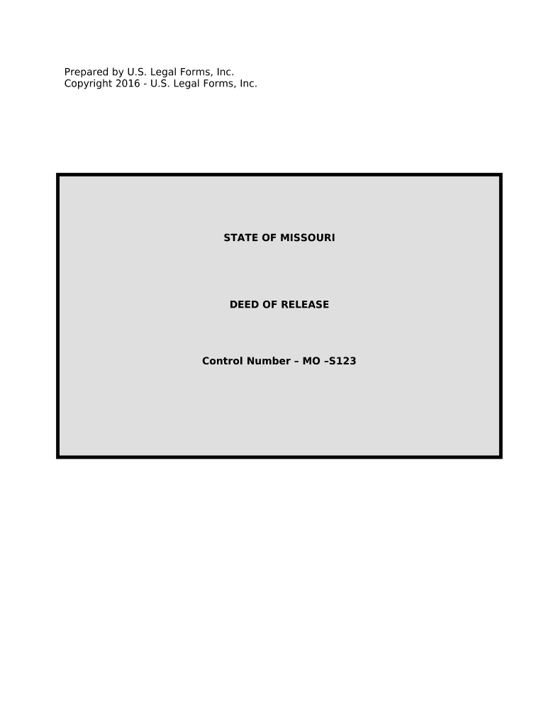 Satisfaction, Release or Cancellation of Deed of Trust by Corporation Missouri  Form