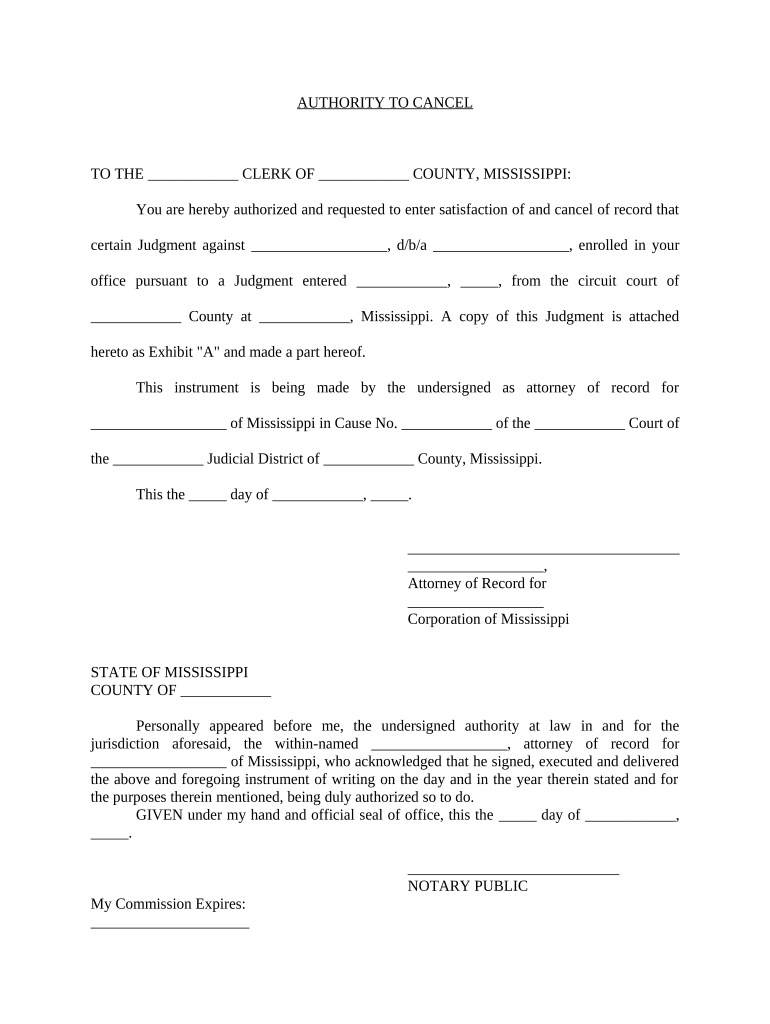 Mississippi Corporation  Form