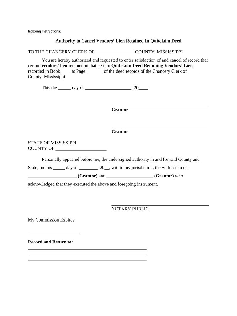 Mississippi Authority Form