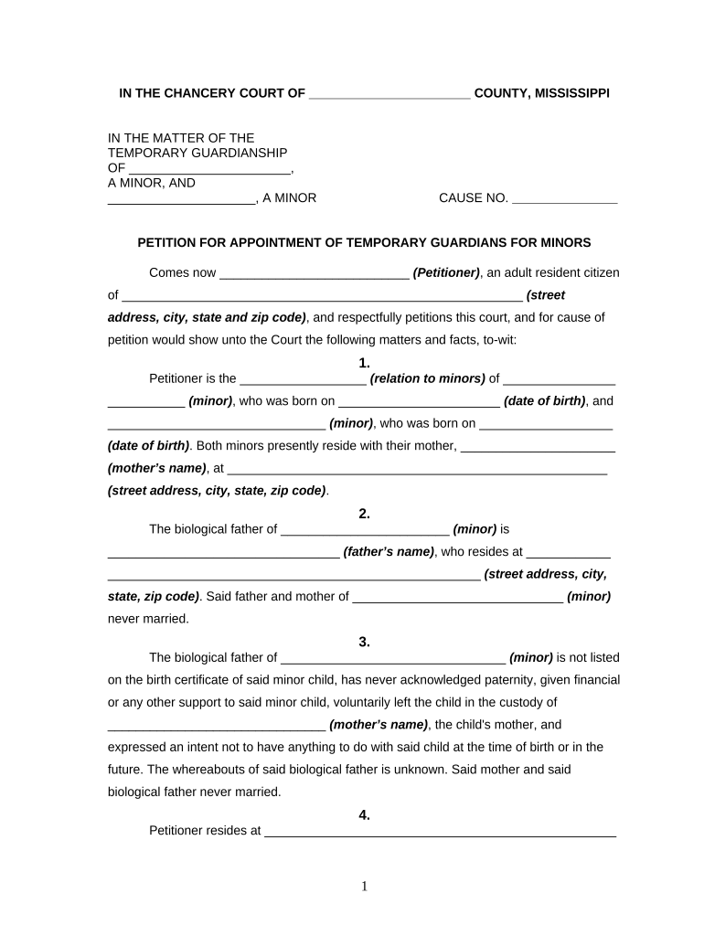 Mississippi Guardians  Form