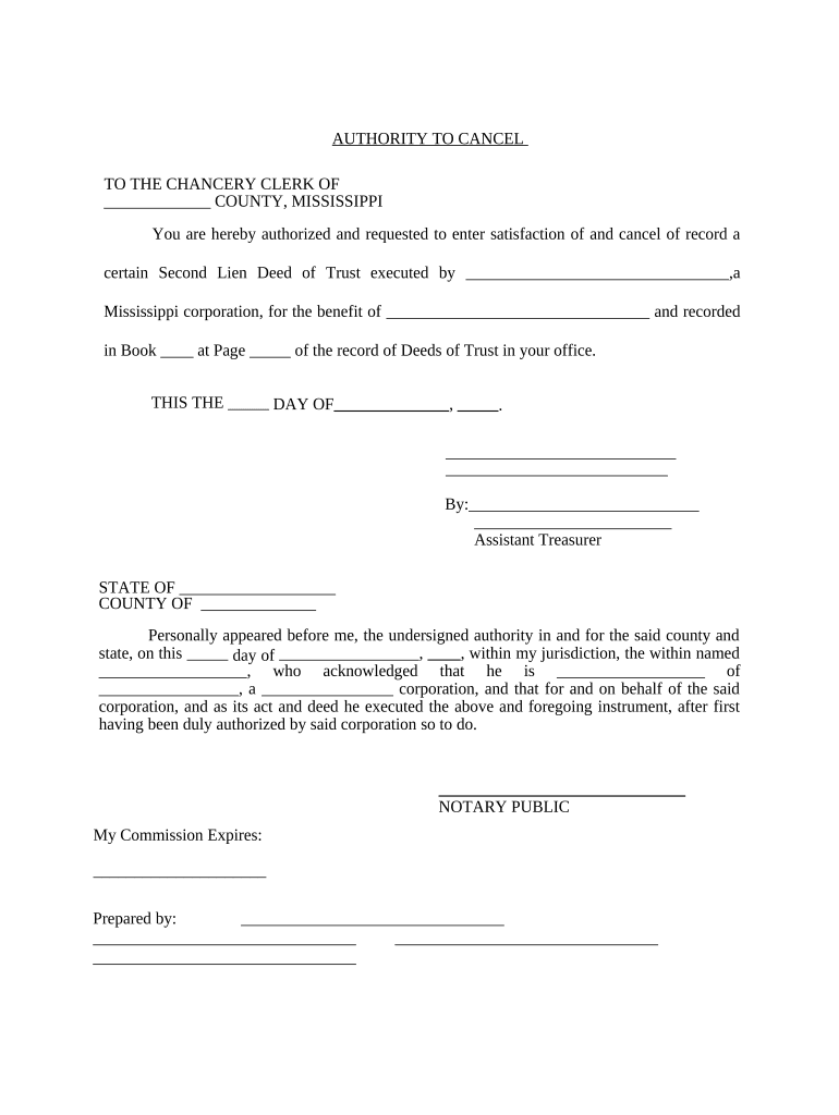 Mississippi Lien  Form