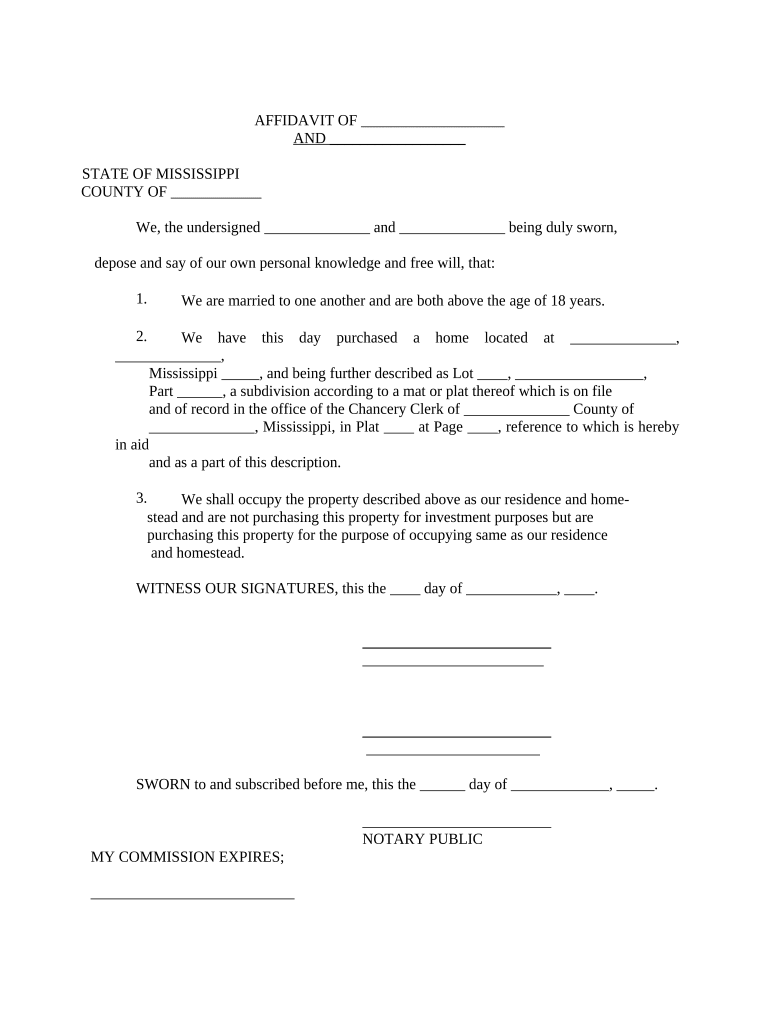 Mississippi Married Get  Form