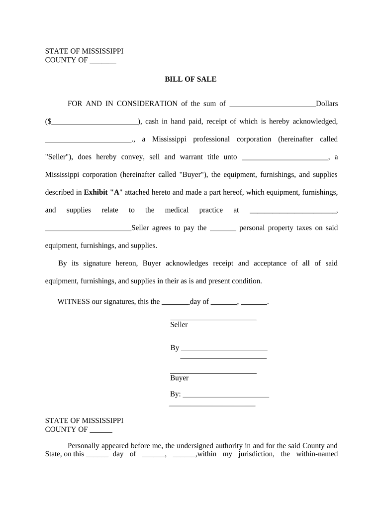 Ms Bill Sale  Form