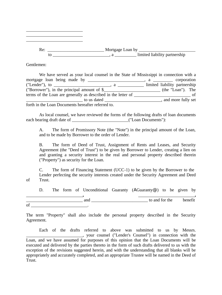 Legal Opinion Letter  Form