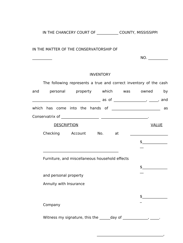 Inventory Estate Form