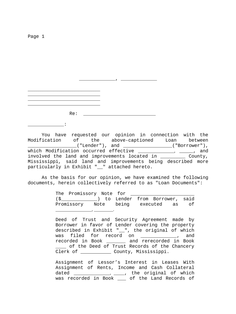 Legal Opinion Letter  Form