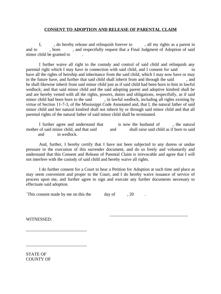 Mississippi Consent  Form