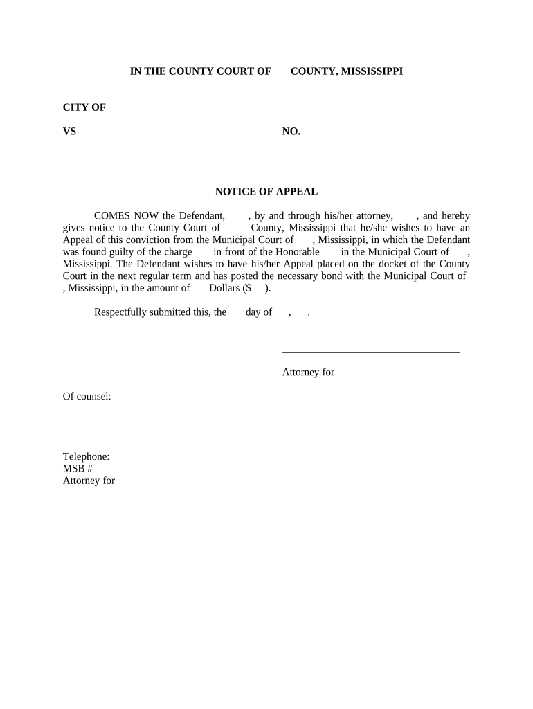 Appeal Court  Form