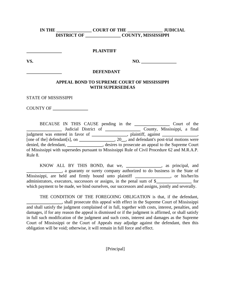 Fill and Sign the Mississippi Supreme Court Form