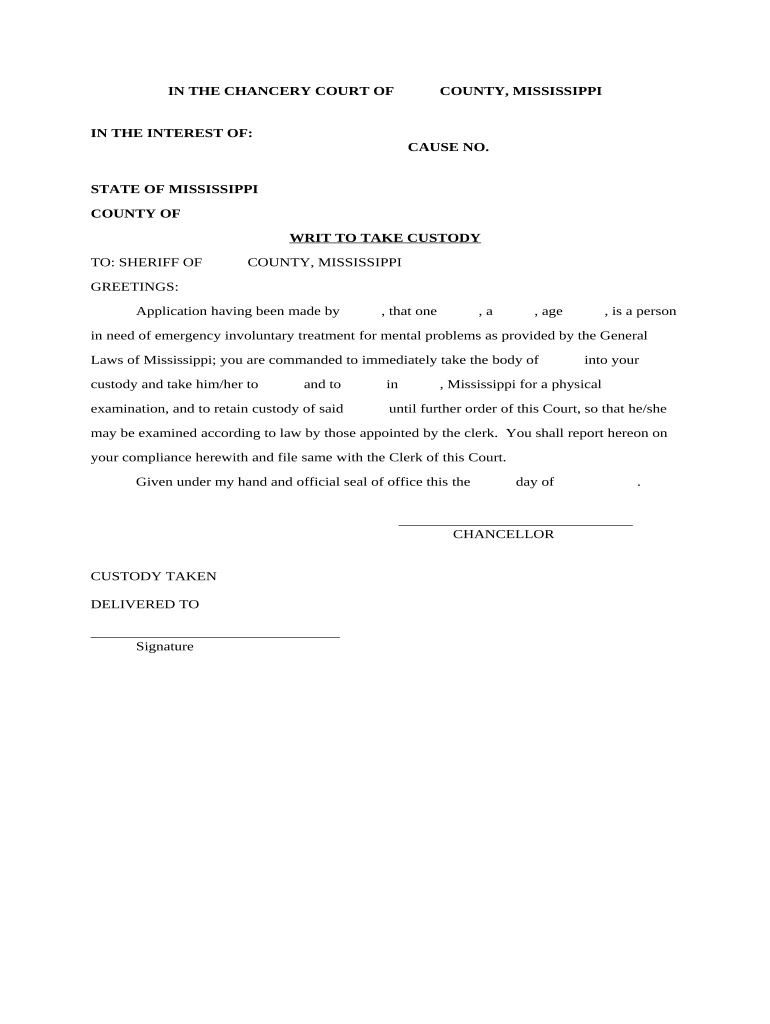 Custody Form