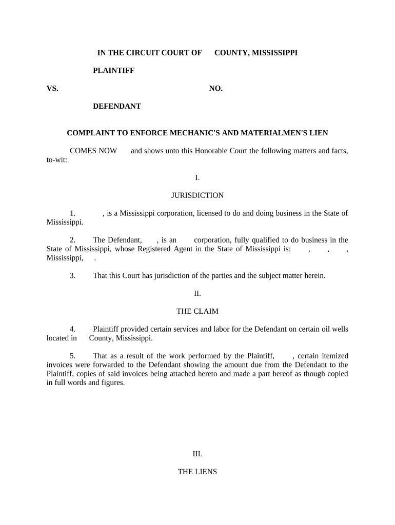 Mississippi Mechanics  Form