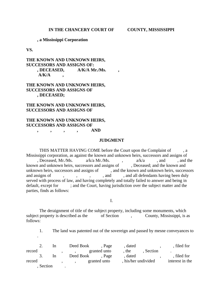 Judgment Mississippi  Form