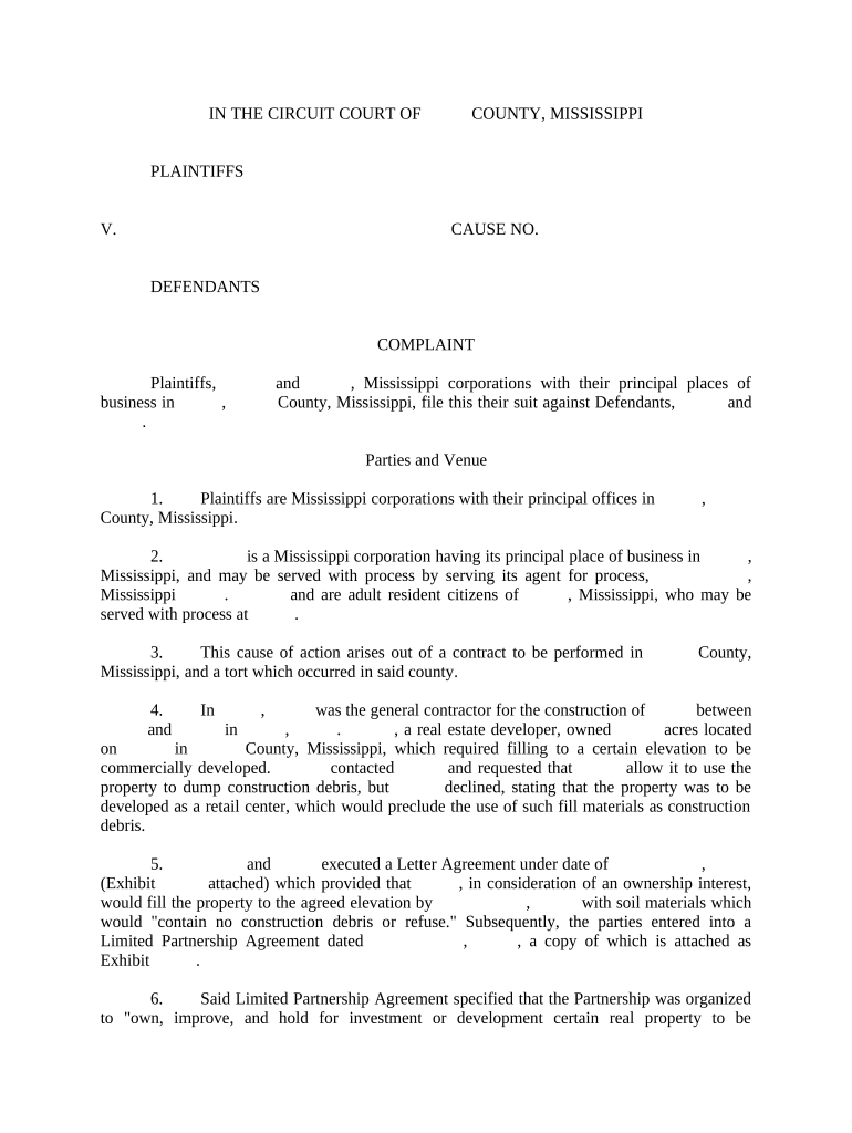 Answer and Defenses to Second Amended Complaint Mississippi  Form