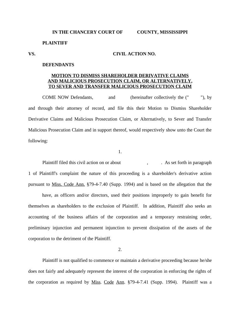 Motion Claim  Form