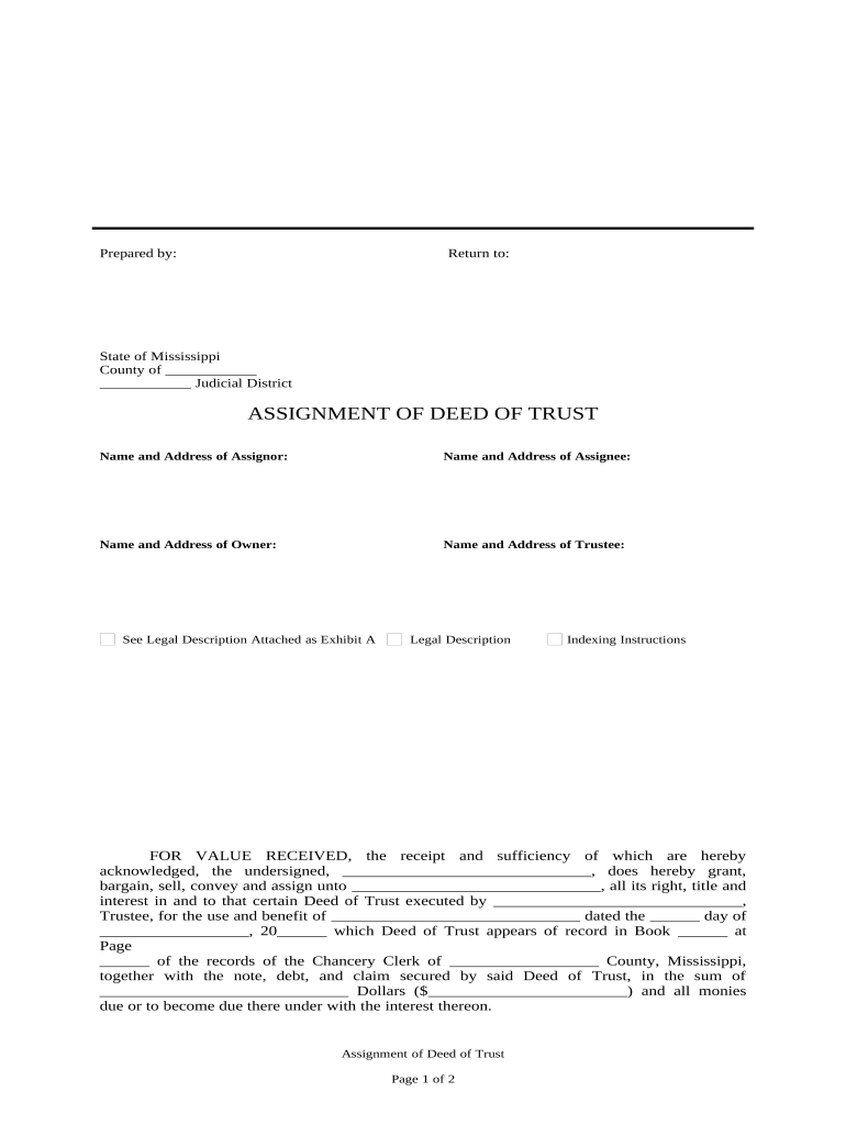 Mississippi Deed Trust  Form