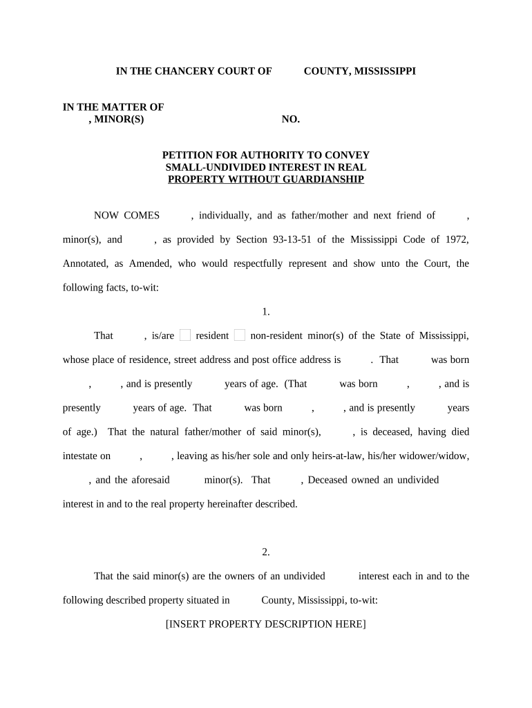 Undivided Interest Property  Form