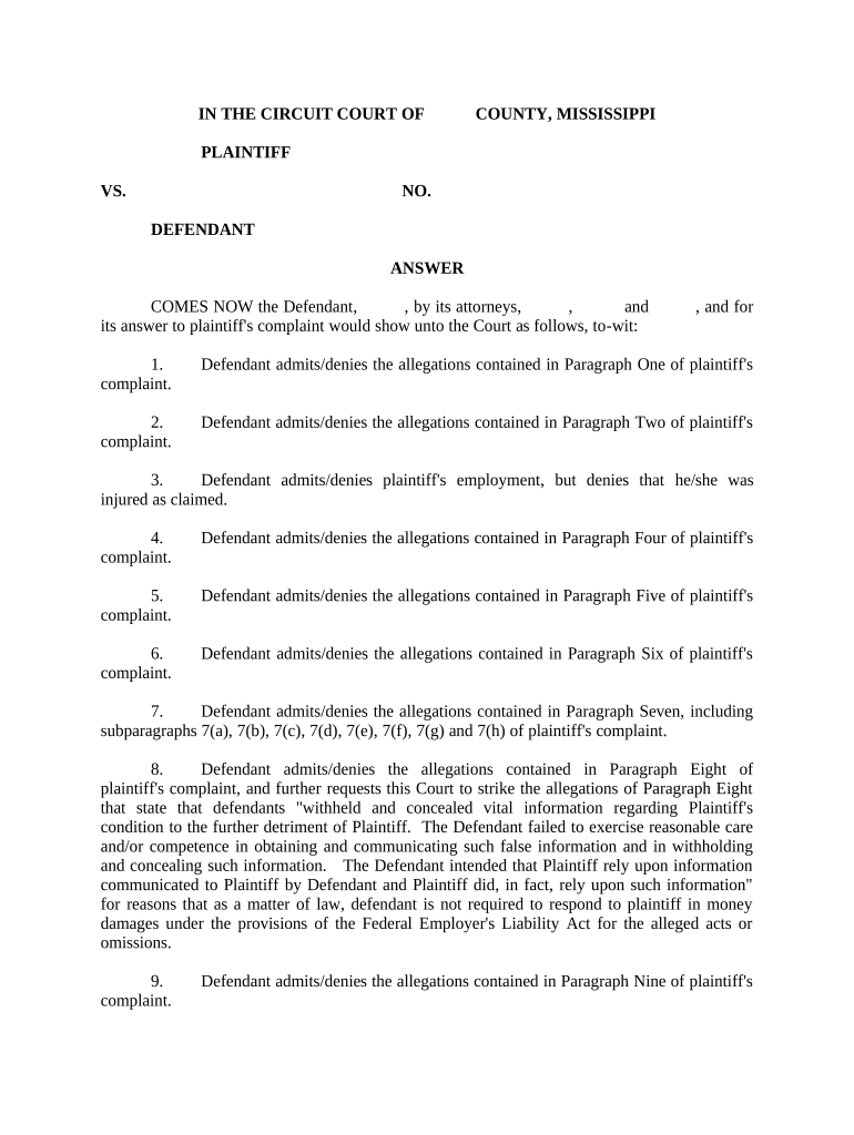 Mississippi Loss  Form