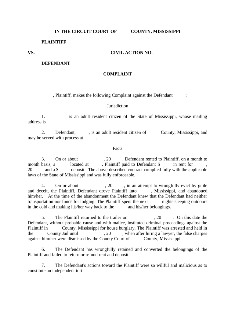 Affirmative Defenses Case  Form