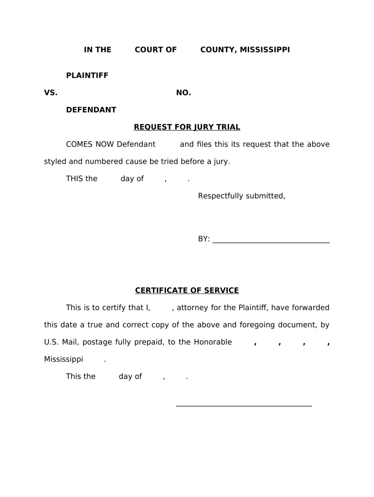 Request Jury Trial Form