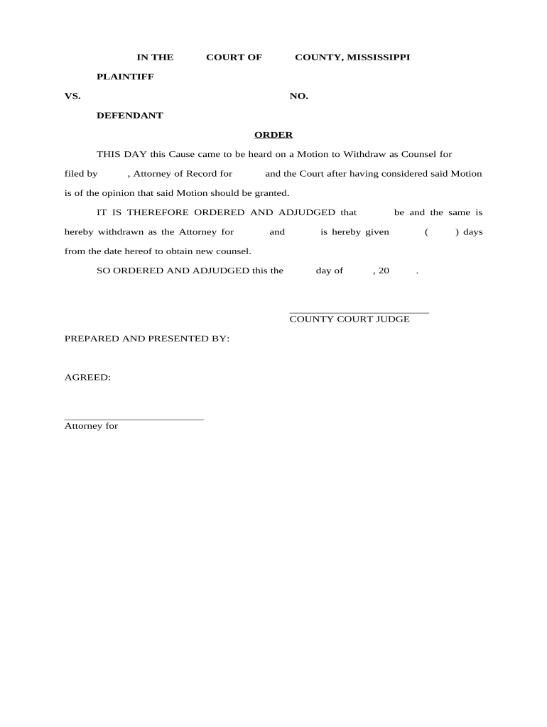 Withdrawal Counsel  Form