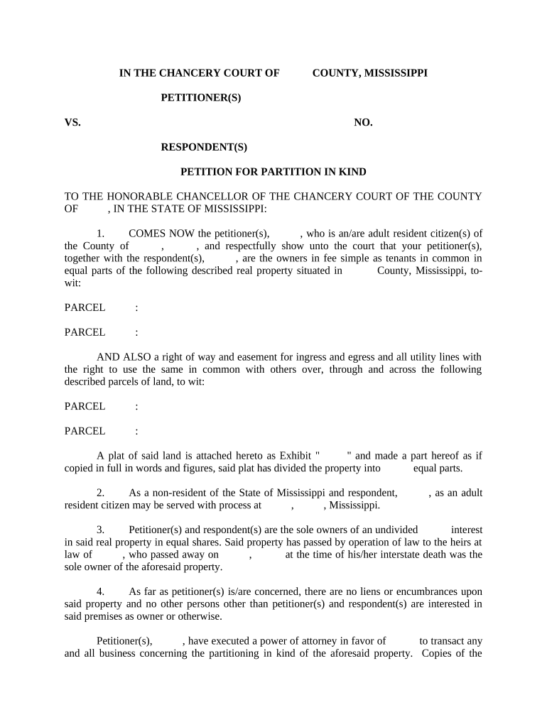 Petition Partition  Form