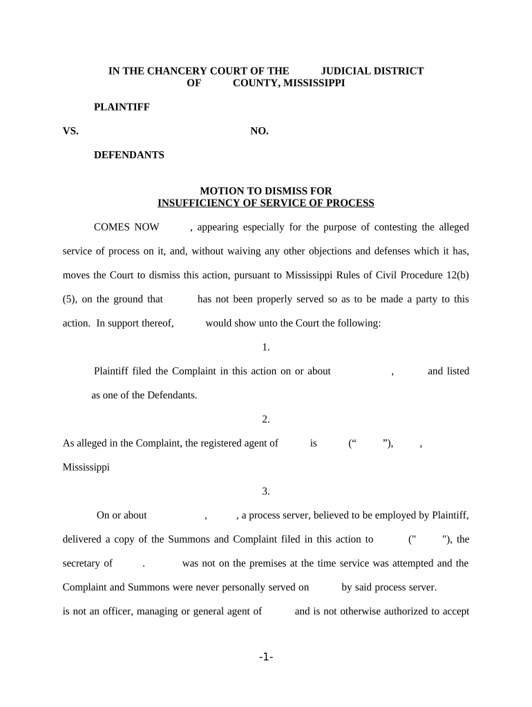 Mississippi Process  Form