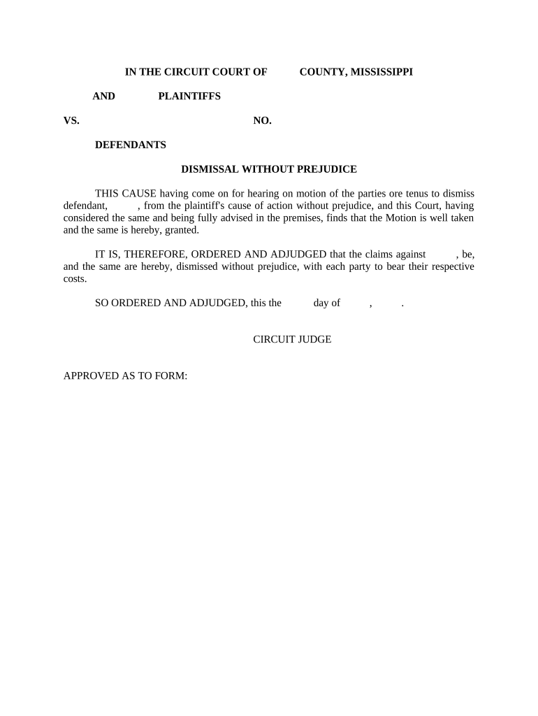 Response to Plaintiff's Motion to Quash Mississippi  Form