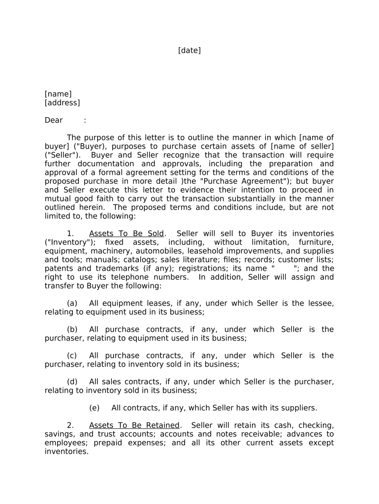 Letter Regarding Sale of Assets Mississippi  Form