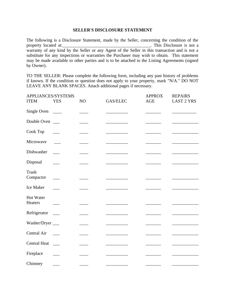 Ms Disclosure Statement  Form