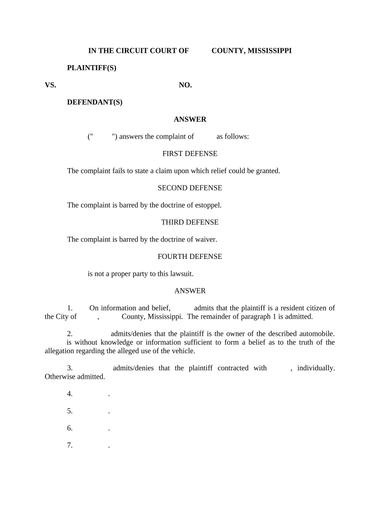 Mississippi Conversion  Form