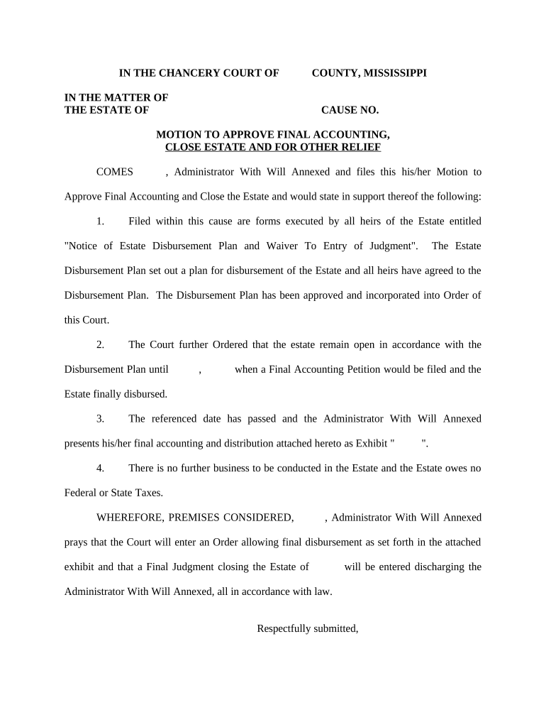 Mississippi Estate Plan  Form