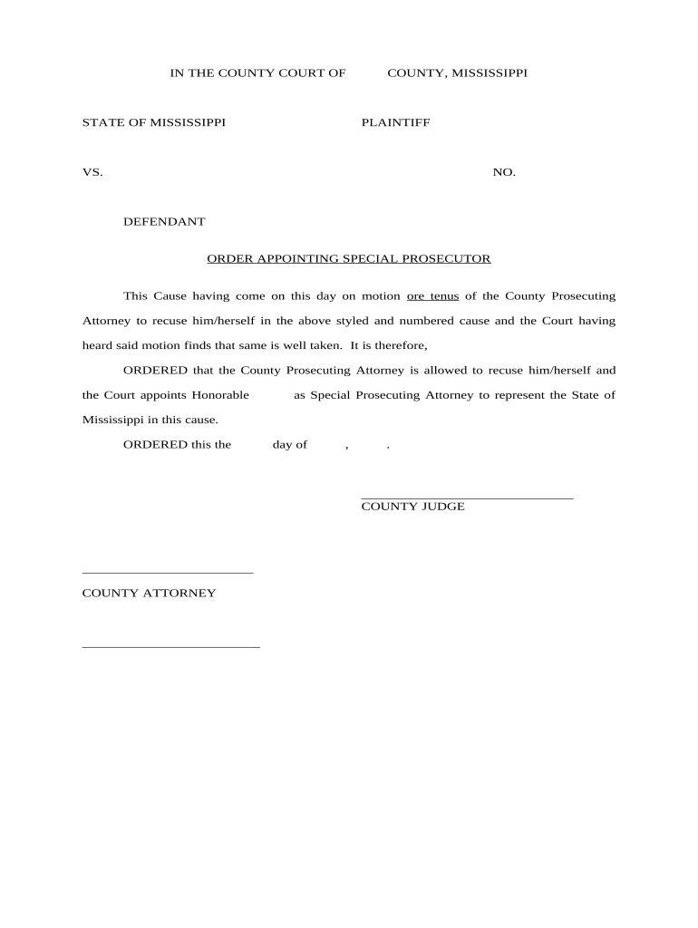 Mississippi Prosecutor  Form
