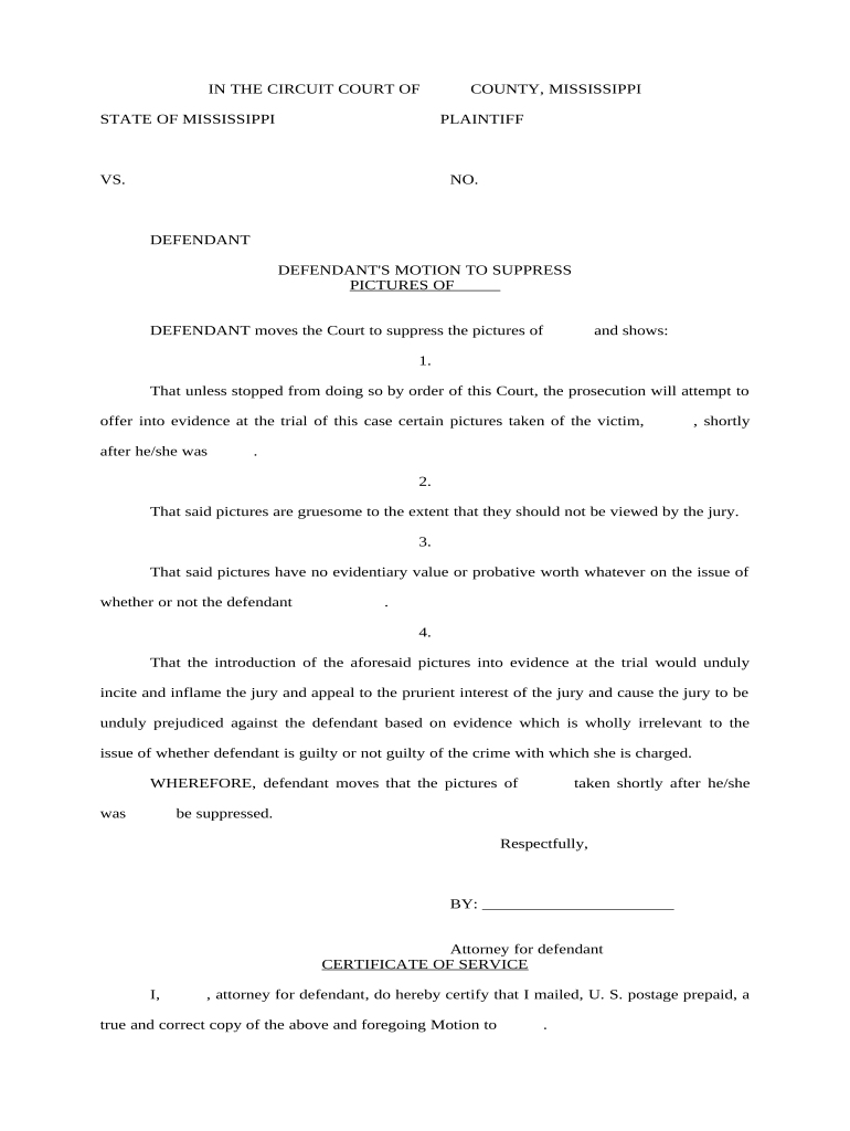 Motion Suppress Sample  Form