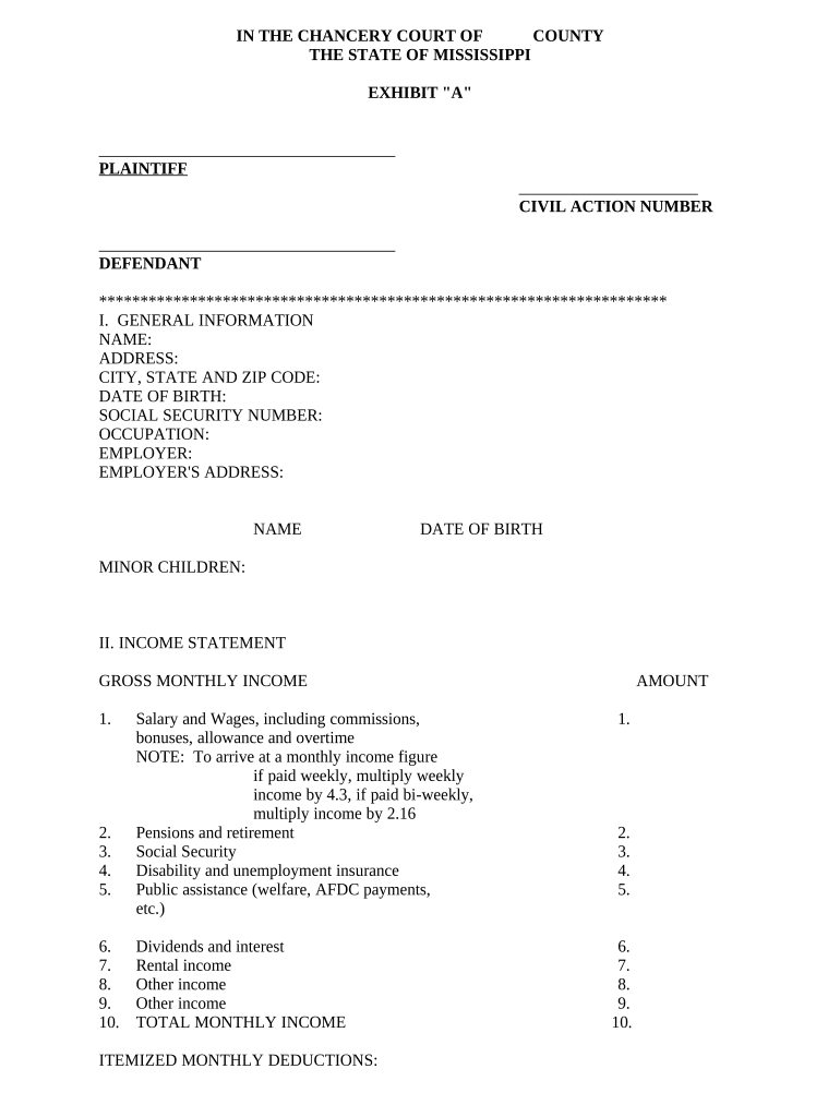 Financial Statement 805  Form