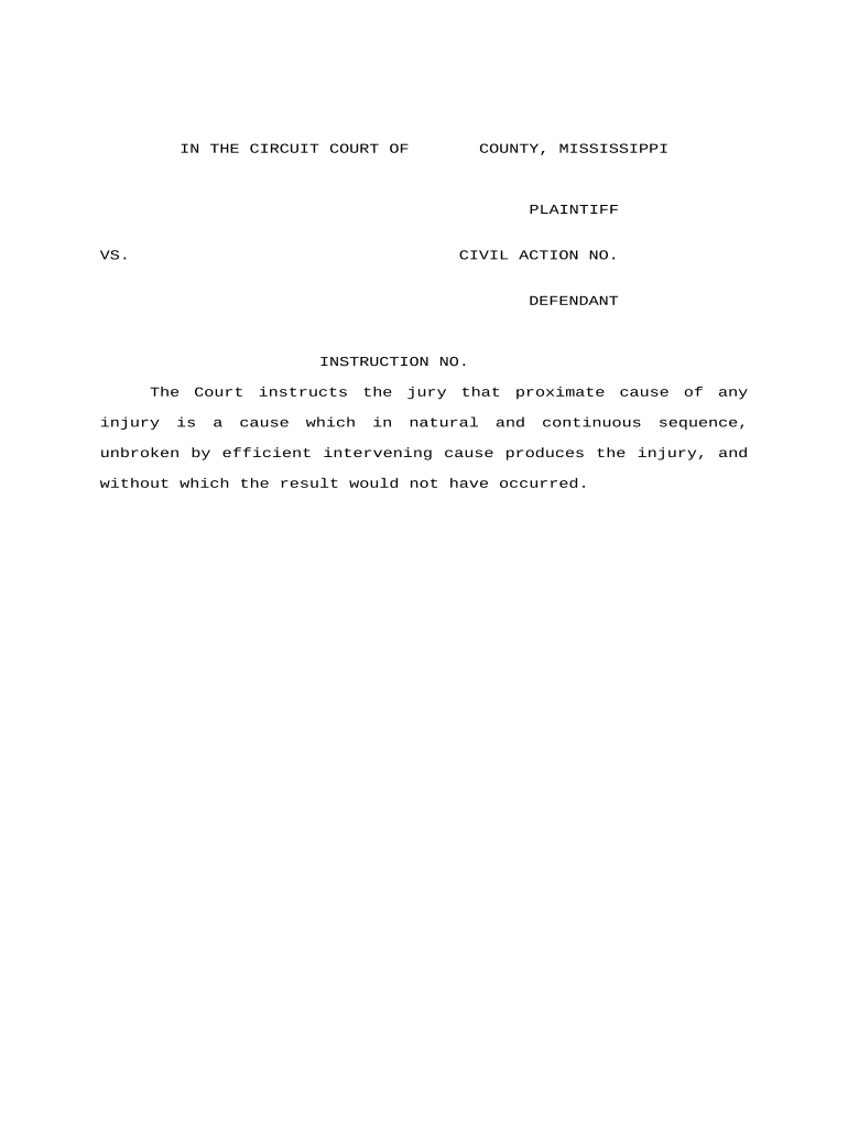 Jury Instruction Proximate Cause Mississippi  Form