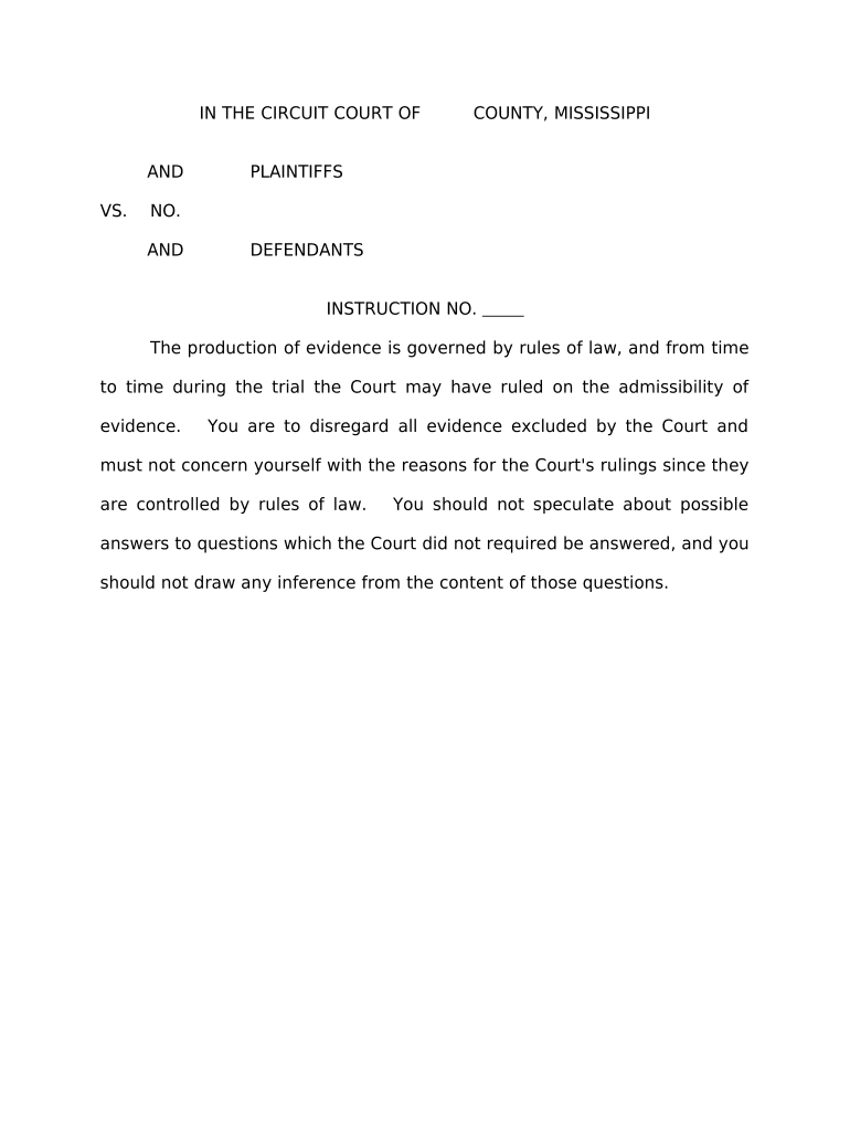 Jury Instruction Court  Form