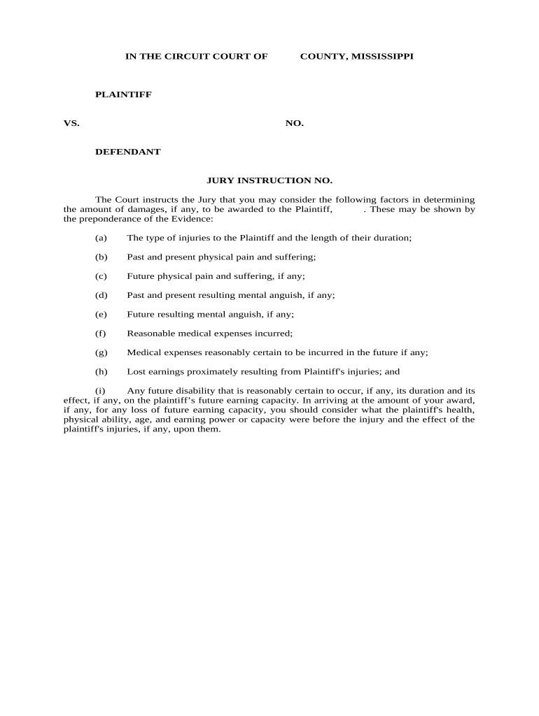 Jury Instruction No 2 Mississippi  Form