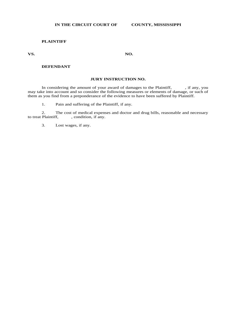 Jury Instruction No 3 Mississippi  Form