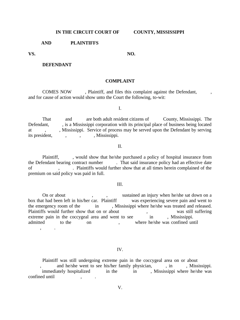 Mississippi Motor Vehicle  Form