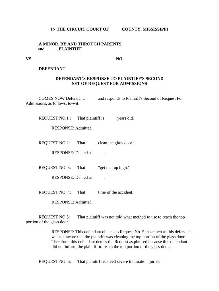 Response Admissions  Form