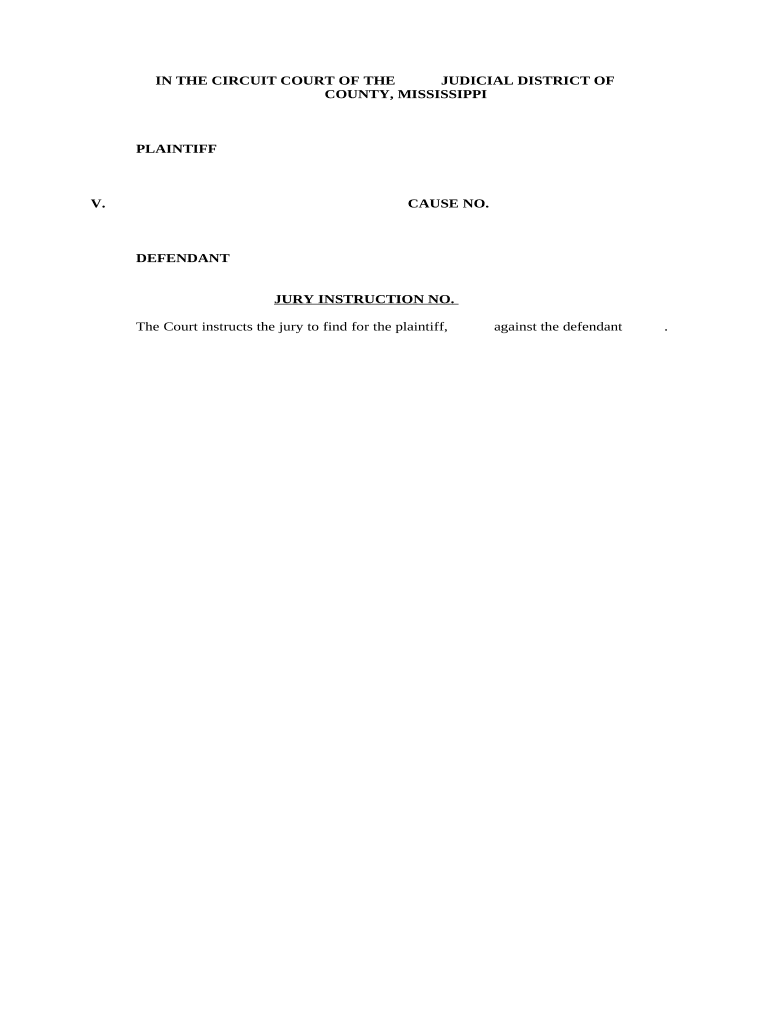 Mississippi Jury Instructions  Form