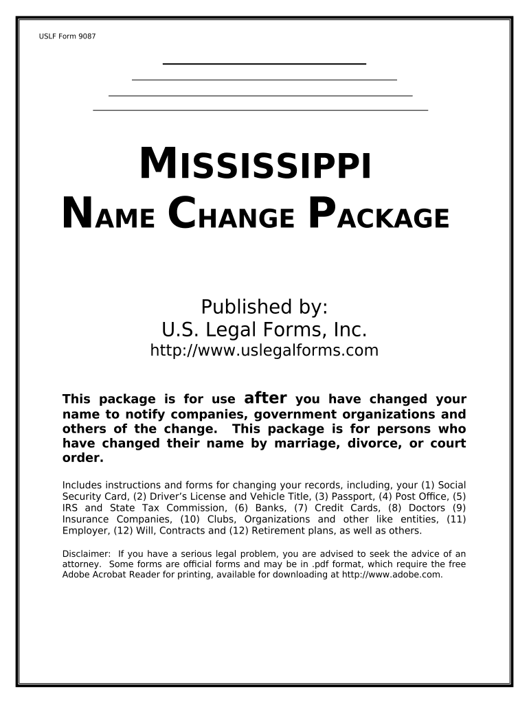 Mississippi Name Change  Form