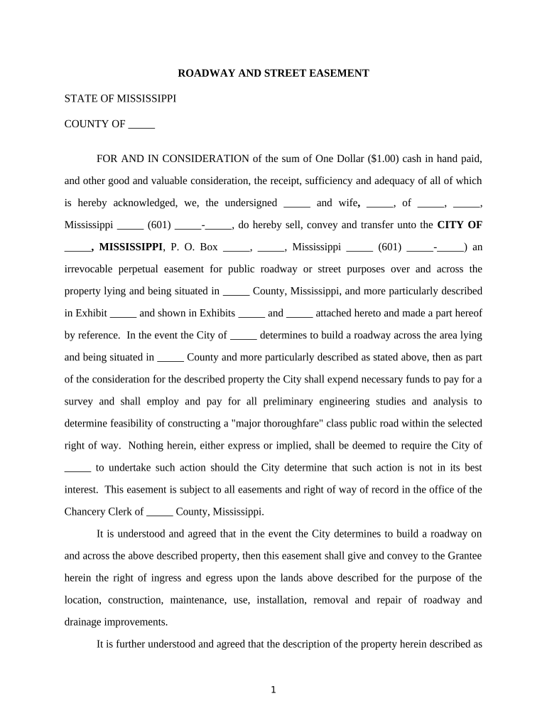 Street Easement  Form