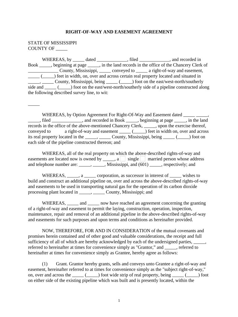 Mississippi Easement  Form