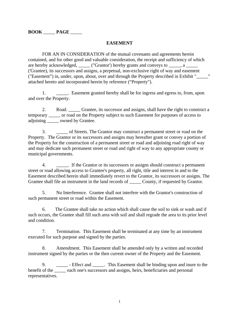 Roadway Easement  Form