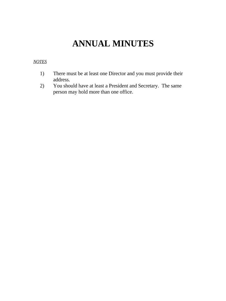 Annual Minutes Mississippi Mississippi  Form